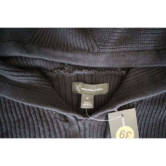 Inc International Concepts Men's Sz M Deep Black Wolfie Hoodie Sweatshirt - Picture 3 of 7